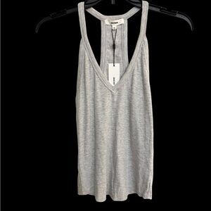NWT Joah Brown Light Gray ribbed racerback Tank Top